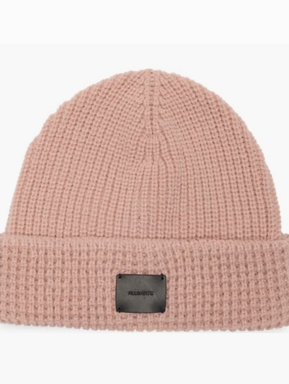 AllSaints Angled Stitch Beanie‎ Hat- Misty Rose Pink